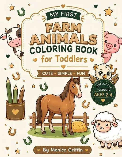 My First Farm Animals Coloring Book for Toddlers